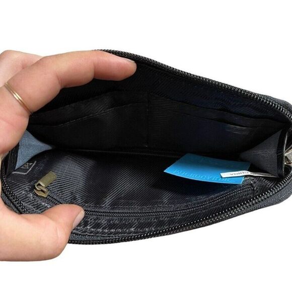 NWT Octopus Handbags Handmade Black Silver Leather Hippie Zip Wristlet Wallet - Picture 5 of 5